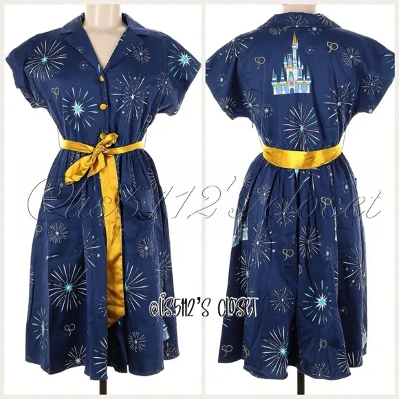 NWOT Disney Parks Walt Disney World 50th Anniversary Celebration Dress Sz Medium - Picture 15 of 16
